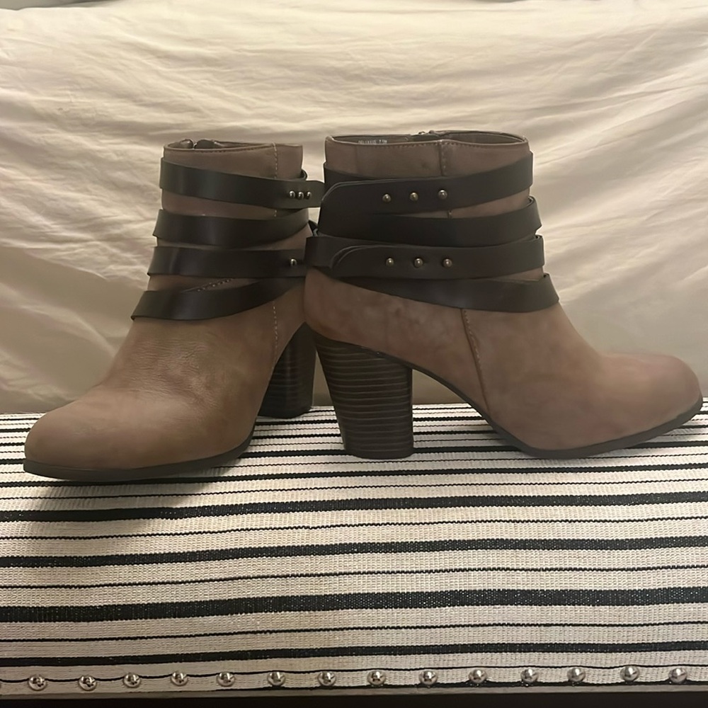 Madden Girl Deluxxxe Strappy Studded Ankle Boots Brown Stud Ankle Boot Zipper